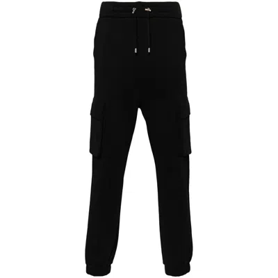 Balmain Logo-print Cotton Track Pants In Black