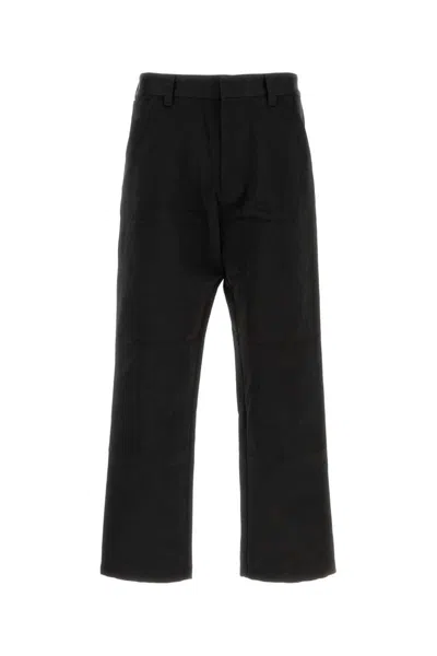 Prada Cotton-blend Slim-fit Trousers In Black