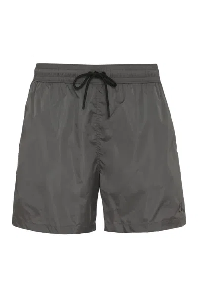 The (alphabet) Drawstring Swim Shorts In Gray