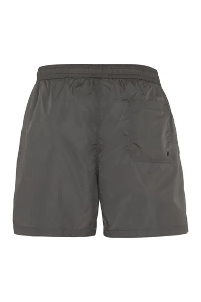 The (alphabet) Drawstring Swim Shorts In Gray