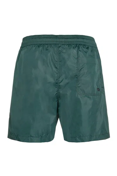 The (alphabet) Drawstring-waist Swim Shorts In Green