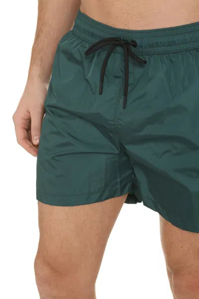 The (alphabet) Drawstring-waist Swim Shorts In Green