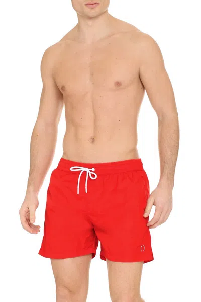 The (alphabet) Drawstring Shorts In Red