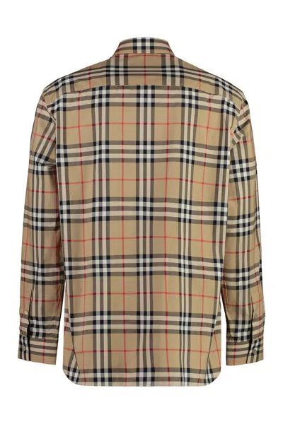 Burberry Classic Check Wool Flannel Shirt For Men In Multi