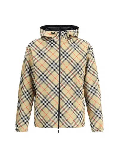 Burberry Printed Polyester Reversible Jacket In Neutral