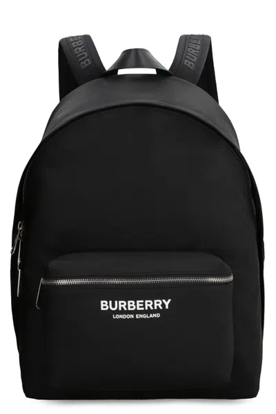 Burberry Men Black Backpack With Two Adjustable Shoulder Straps With Logo Lettering And Logoletterin
