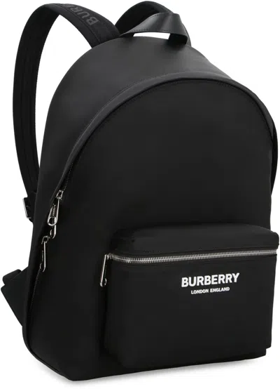 Burberry Men Black Backpack With Two Adjustable Shoulder Straps With Logo Lettering And Logoletterin