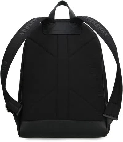 Burberry Men Black Backpack With Two Adjustable Shoulder Straps With Logo Lettering And Logoletterin