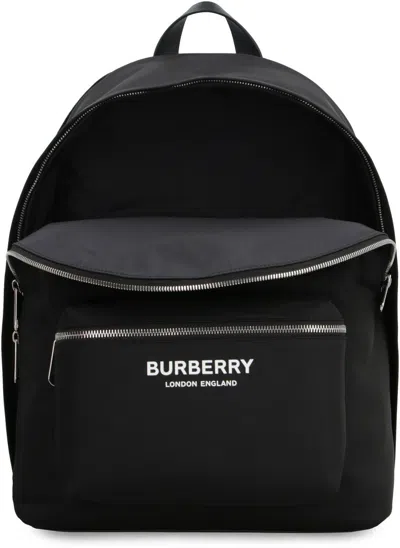 Burberry Men Black Backpack With Two Adjustable Shoulder Straps With Logo Lettering And Logoletterin
