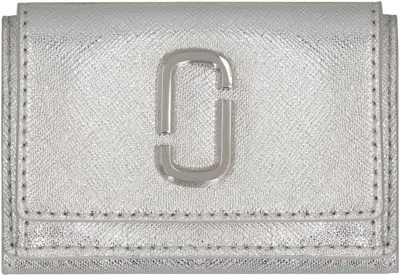 Marc Jacobs Mini Snapshot Leather Wallet In Gray
