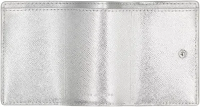 Marc Jacobs Mini Snapshot Leather Wallet In Gray