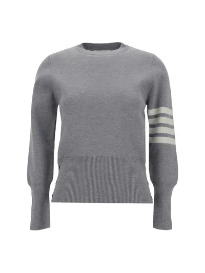 Thom Browne Knitted Pullover In Gray