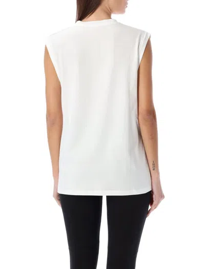 Balmain Logo Cotton Jersey Tank Top In White