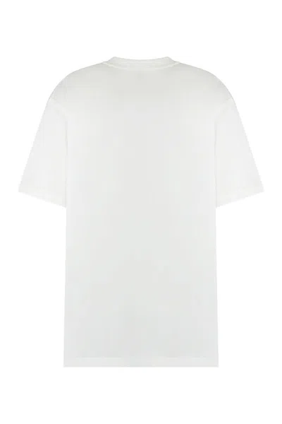 Burberry Women White Jersey Checked Twill-trimmed Cotton-jersey T-shirt Tee Shirt In White