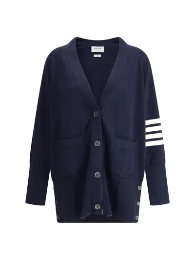 Thom Browne Oversized Cardigan In Blue