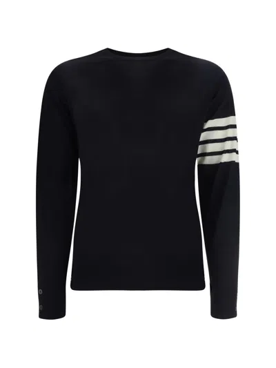 Thom Browne 4-bar Stripe Virgin Wool Jumper In Black
