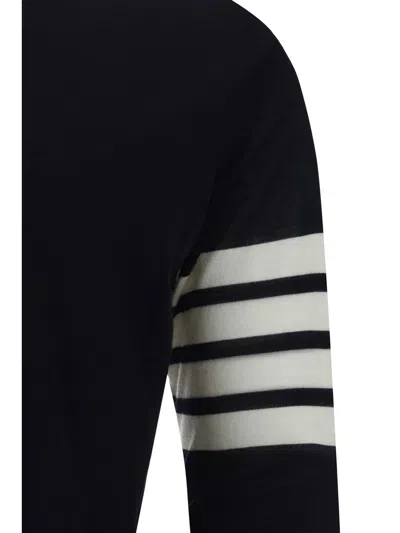 Thom Browne 4-bar Stripe Virgin Wool Jumper In Black