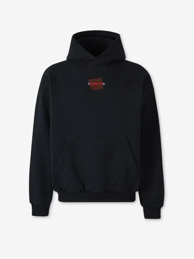 Balenciaga Hooded Sweatshirt Kangaroo Pocket In Blue