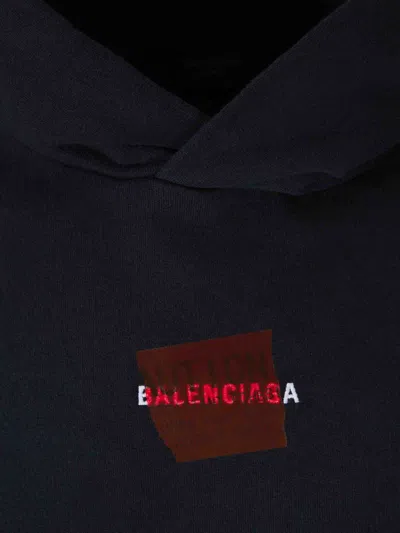 Balenciaga Hooded Sweatshirt Kangaroo Pocket In Blue