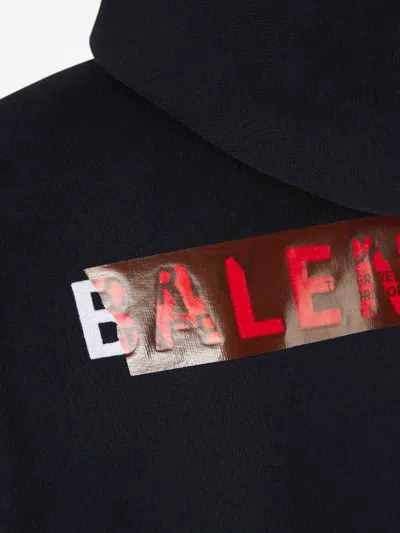 Balenciaga Hooded Sweatshirt Kangaroo Pocket In Blue