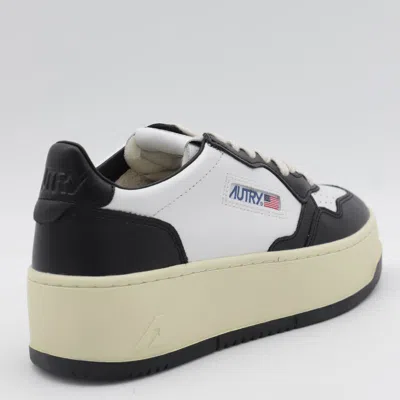 Autry White And Black Sneakers In Neutral