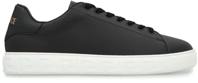Versace Black Greca Sneakers In Black