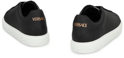 Versace Black Greca Sneakers In Black