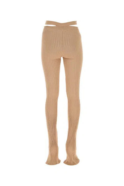Andreädamo Andreadamo Skin Pink Stretch Viscose Blend Pant In Brown