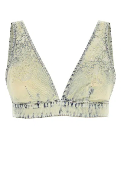 Diesel Women Denim De-janys-fsc Top In Blue
