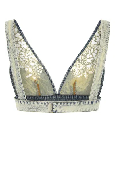 Diesel Women Denim De-janys-fsc Top In Blue