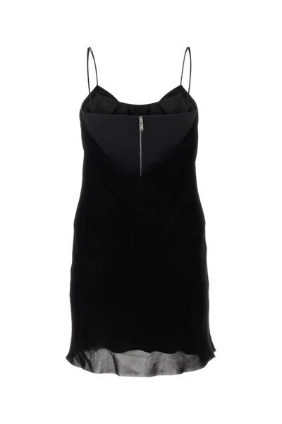 Dion Lee Black Velvet Mini Dress In Black
