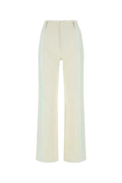 Dion Lee Two Tone Straight Leg Jeans In White