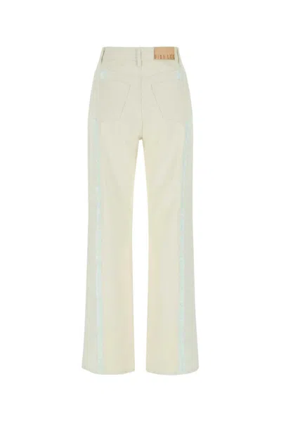 Dion Lee Two Tone Straight Leg Jeans In White