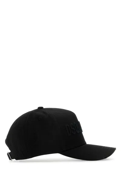 Dsquared2 Black Cotton Baseball Cap In Black