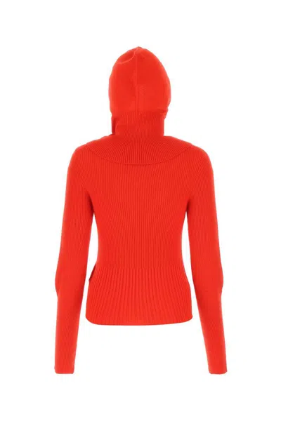 Low Classic Ribbed-knit Jumper And Balaclava Set In Red