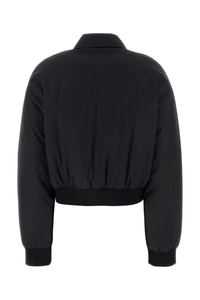 Miu Miu Technical Fabric Down Jacket In Black