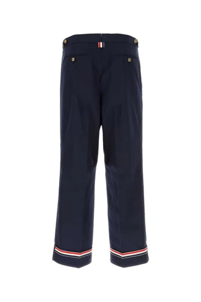 Thom Browne Signature Stripe Wide-leg Pants In Blue