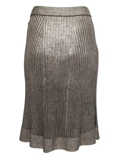 Pre-owned Louis Vuitton Ribbed Metallic Skirt