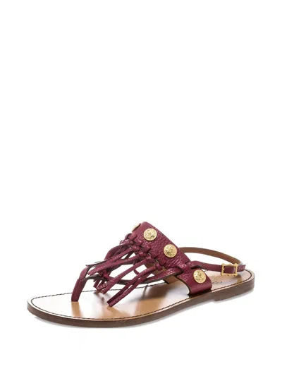 Pre-owned Valentino Garavani Fringe Coin Sandals