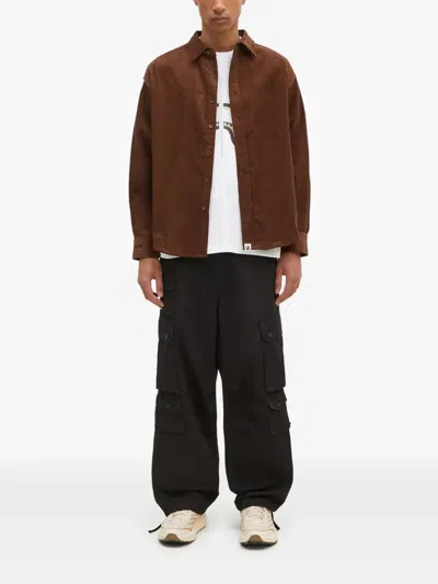 A Bathing Ape Corduroy Button-down Shirt In Red