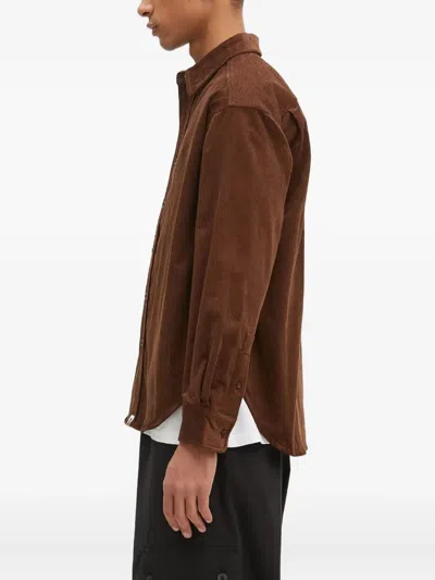 A Bathing Ape Corduroy Button-down Shirt In Red
