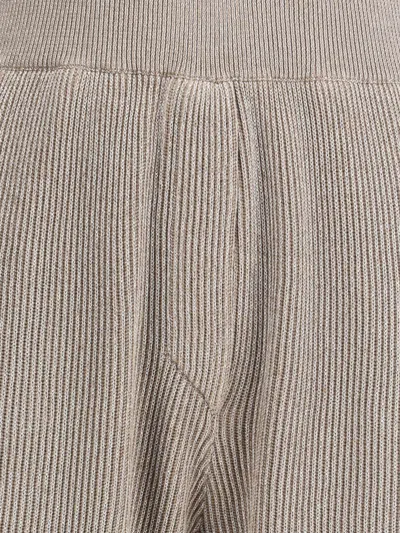 Brunello Cucinelli Ribbed Lurex Pants Elasticized Waistband In Brown