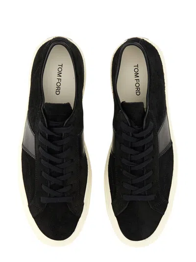 Tom Ford Logo-print Low-top Sneakers In Black