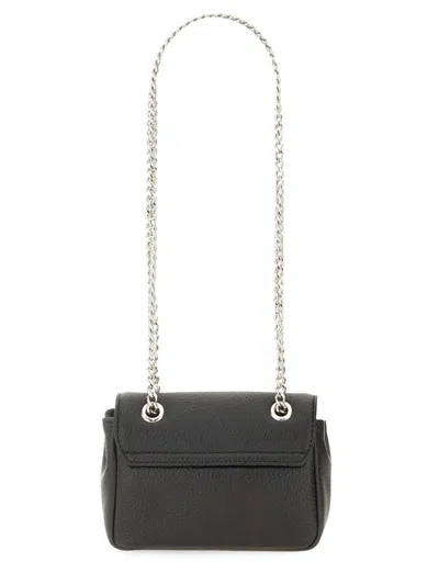 Vivienne Westwood Textured Black Handbag With Chain Strap