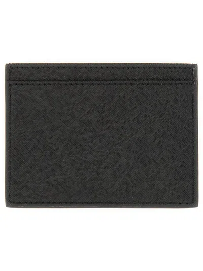 Vivienne Westwood Faux Leather Orb Card Holder In Black
