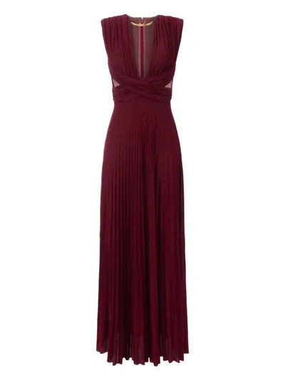 Elisabetta Franchi Lurex Jersey Dress Deep V-neckline