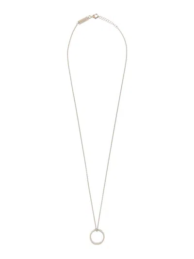 Maison Margiela Collana Con Anello Numerico In Metallic