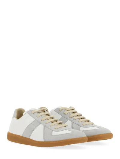 Maison Margiela Off White Leather And Grey Suede Replica Sneakers