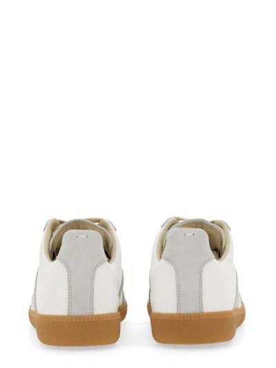 Maison Margiela Off White Leather And Grey Suede Replica Sneakers