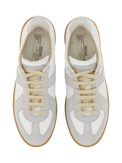Maison Margiela Off White Leather And Grey Suede Replica Sneakers